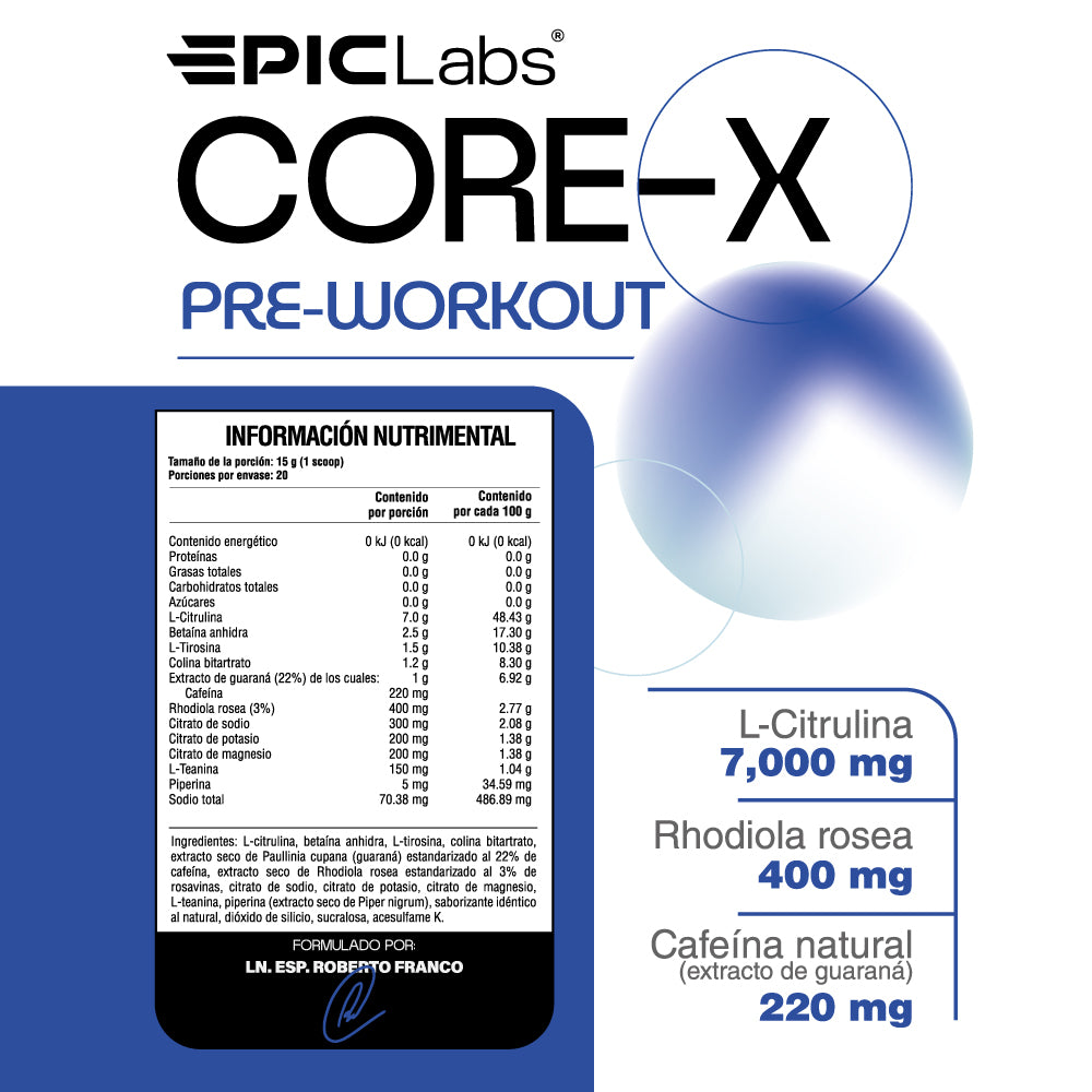 CORE-X | Fórmula clínica para rendimiento de élite