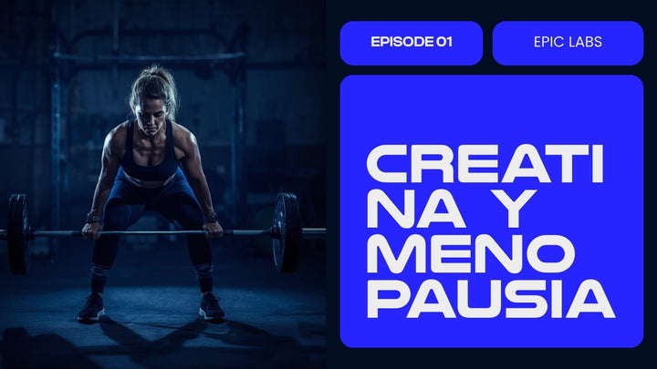 Mujer fuerte entrenando fuerza en el gimnasio, ilustrando creatina y menopausia - Epic Labs