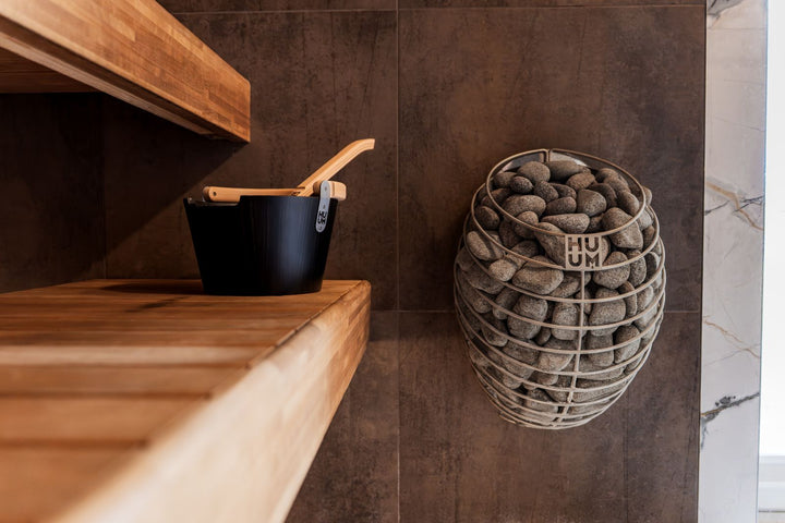 Sauna nórdico de madera para terapia de calor post-entreno