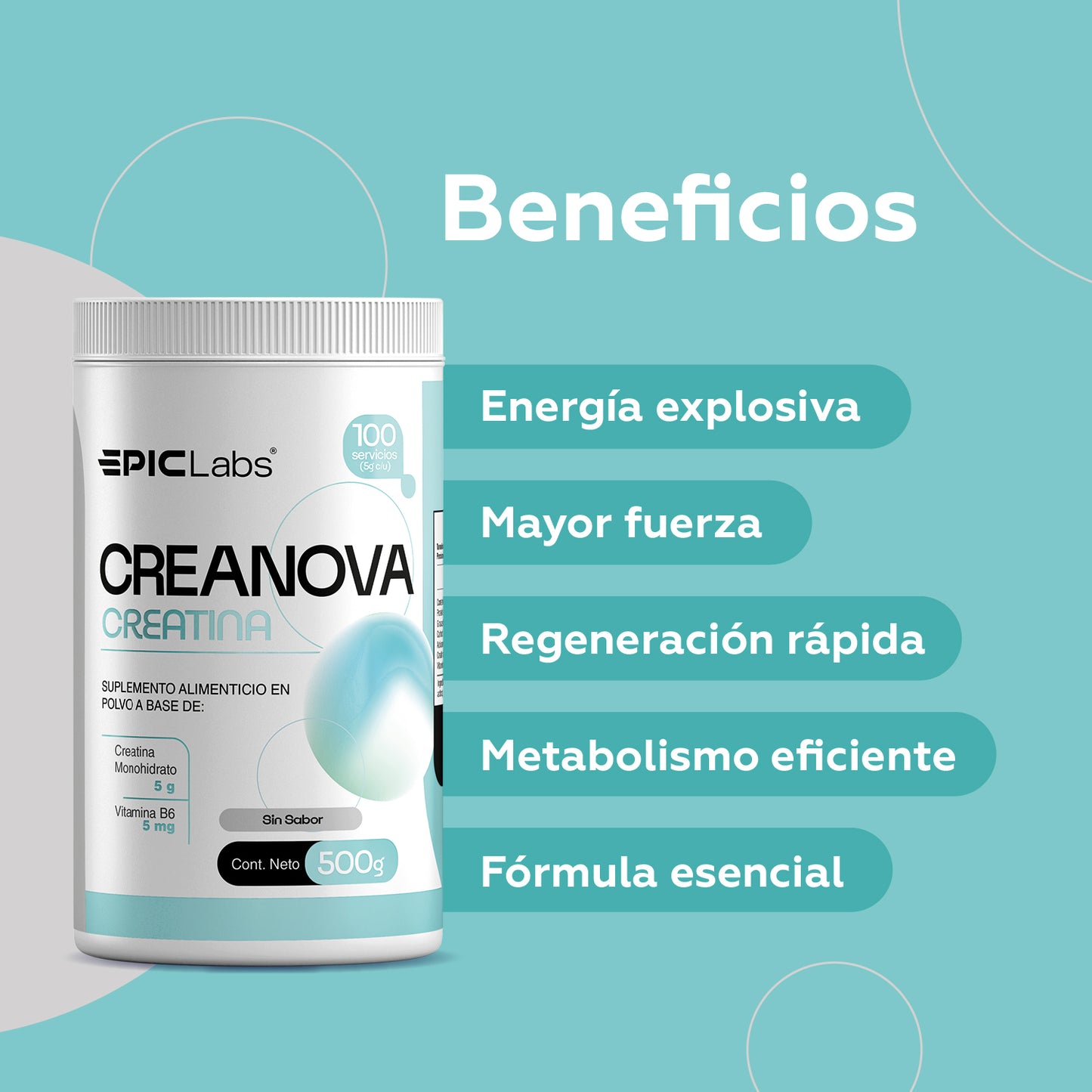 CREANOVA | Creatina + B6 de Alta Absorción