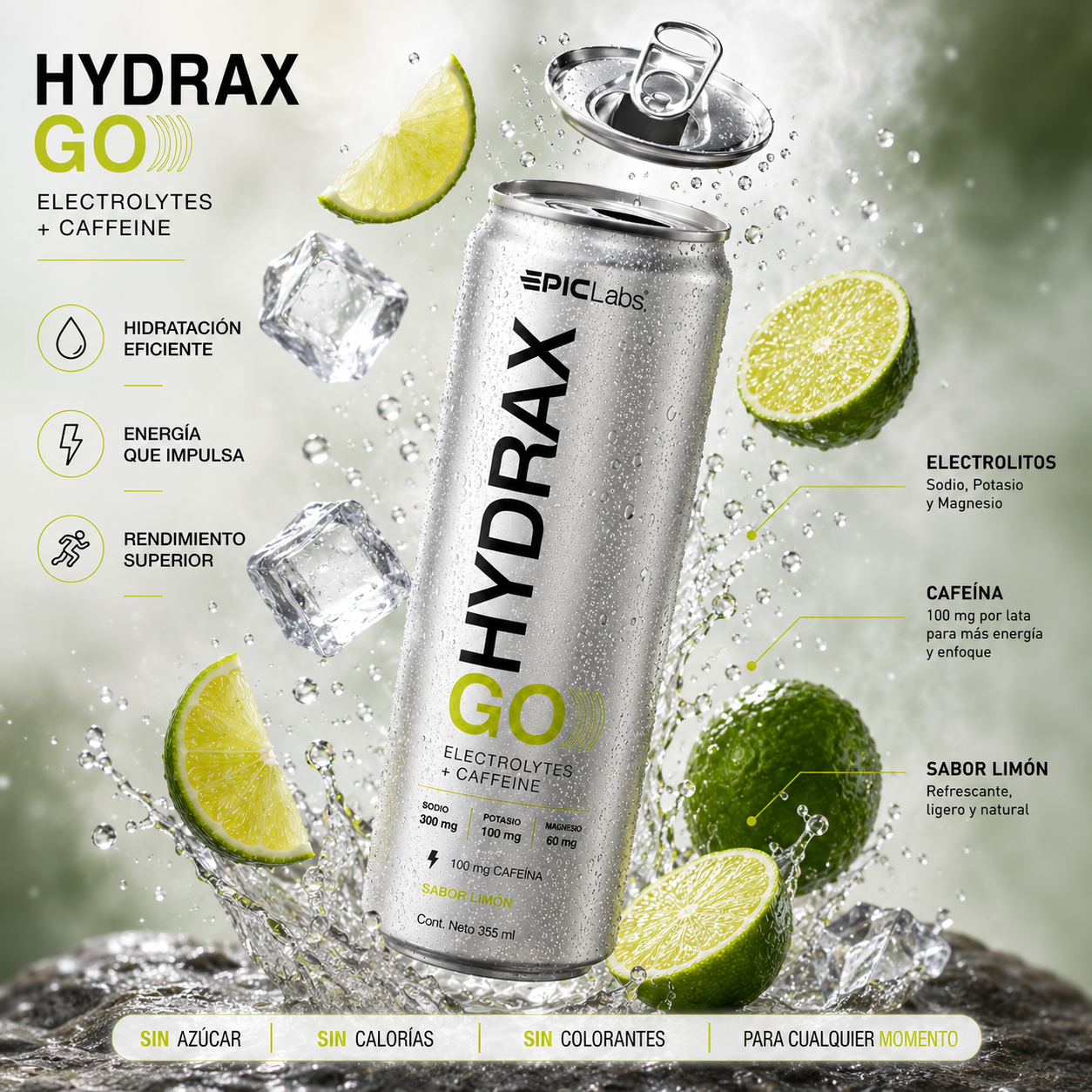 HYDRAX GO® Soda Electrolitos + Cafeína (Lote Exclusivo)
· Hidratación y Energía Diaria