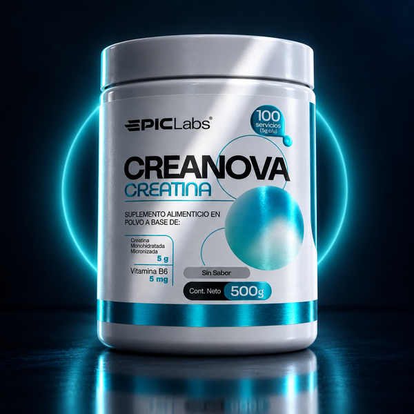 CREANOVA® · Creatina monohidrato + B6 · Fuerza, potencia y masa muscular