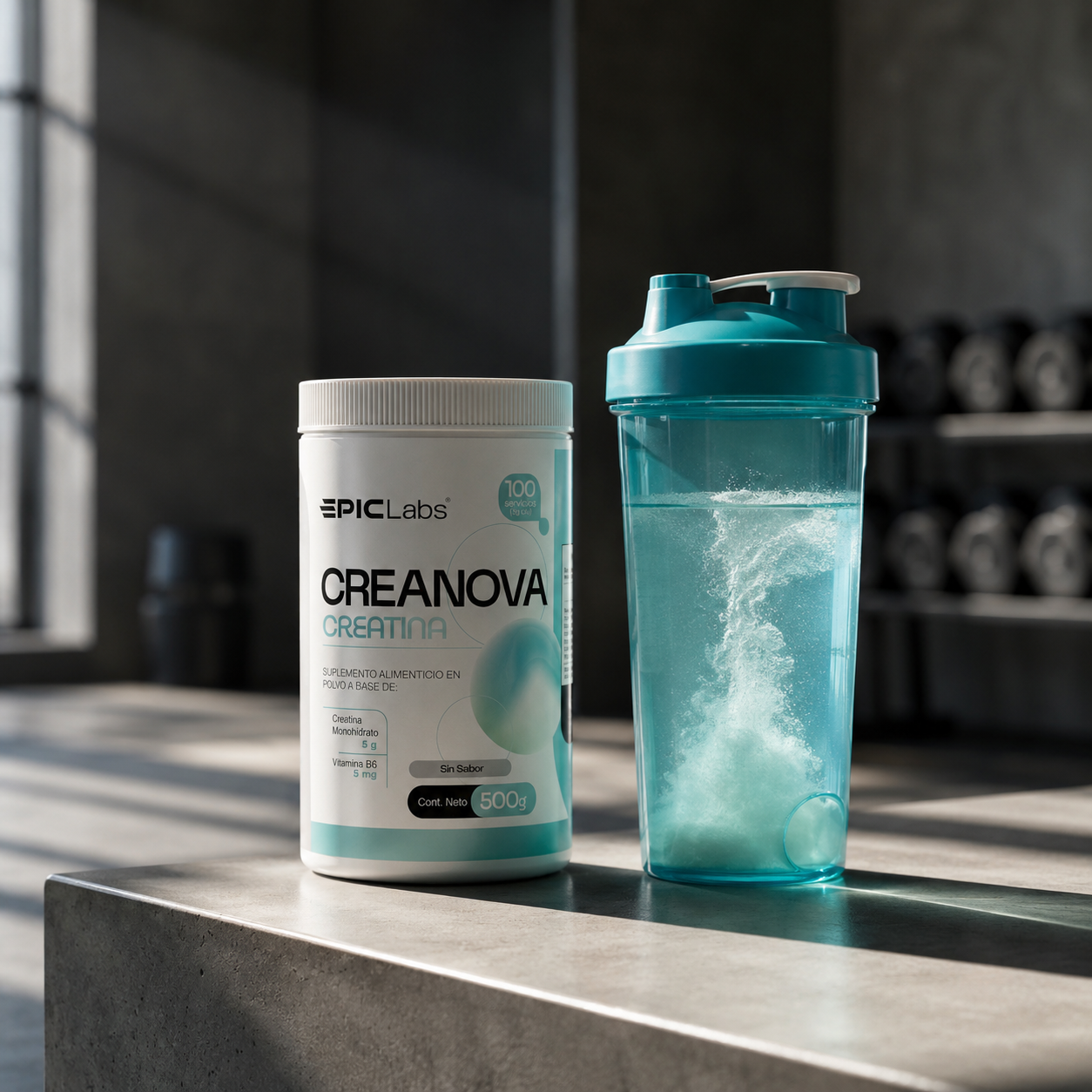 CREANOVA® Creatina monohidrato + B6 · Fuerza y volumen