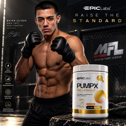 PUMPX® · Pre-entreno sin estimulantes · Bombeo y enfoque a cualquier hora
