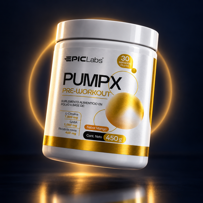PUMPX® · Pre-entreno sin estimulantes · Bombeo y enfoque a cualquier hora