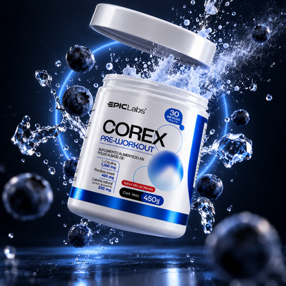 COREX® · Pre-entreno con cafeína · Energía, enfoque y bombeo
