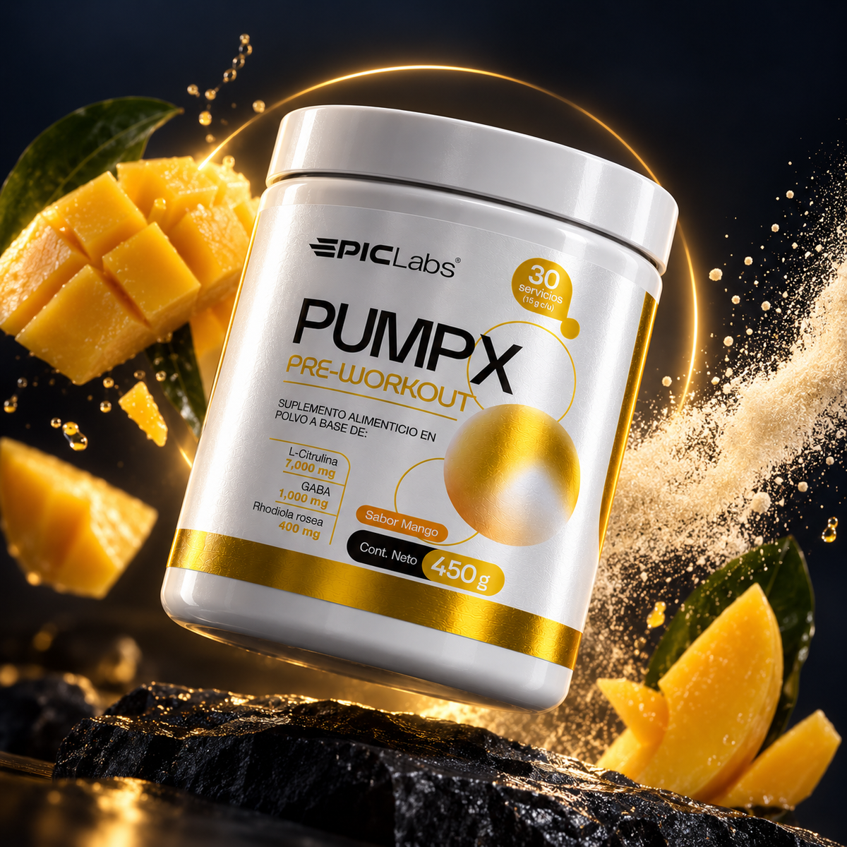 PUMPX® · Pre-entreno sin estimulantes · Bombeo y enfoque a cualquier hora