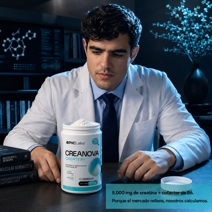 CREANOVA® Creatina monohidrato + B6 · Fuerza y volumen