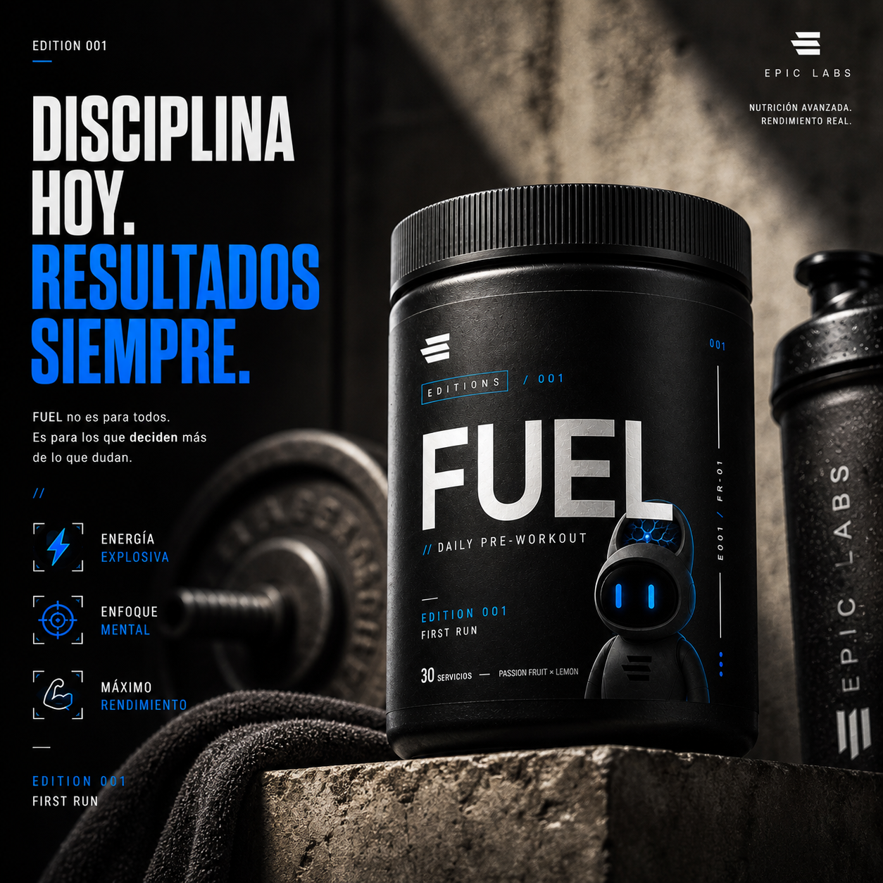 FUEL® Daily Preworkout (Epic Editions 001)
· Pre-entreno diario