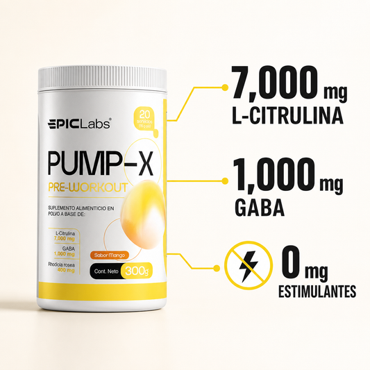 PUMPX® Pre-entreno sin estimulantes · Bombeo y enfoque