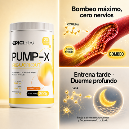 PUMPX® Pre-entreno sin estimulantes · Bombeo y enfoque