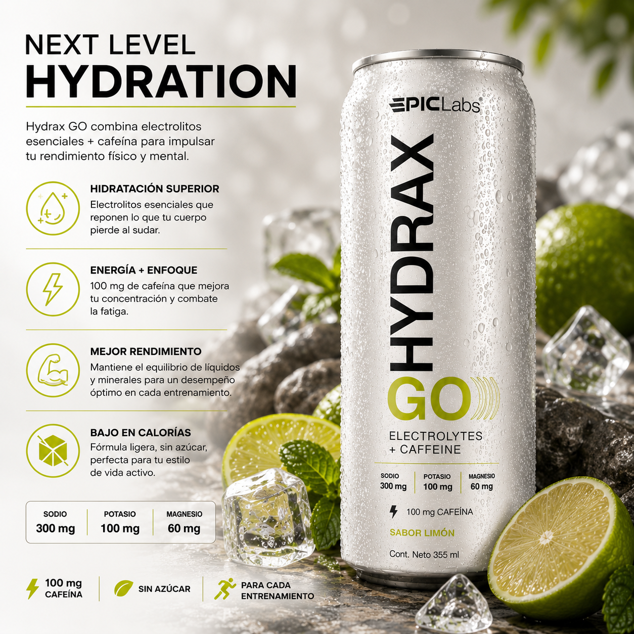 HYDRAX GO® Soda Electrolitos + Cafeína (Lote Exclusivo)
· Hidratación y Energía Diaria
