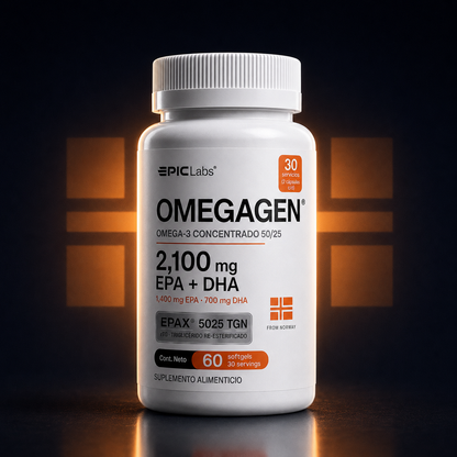 OMEGAGEN® Omega-3 Epax Concentrado 50/25 (Preventa) · 2,100 mg EPA + DHA