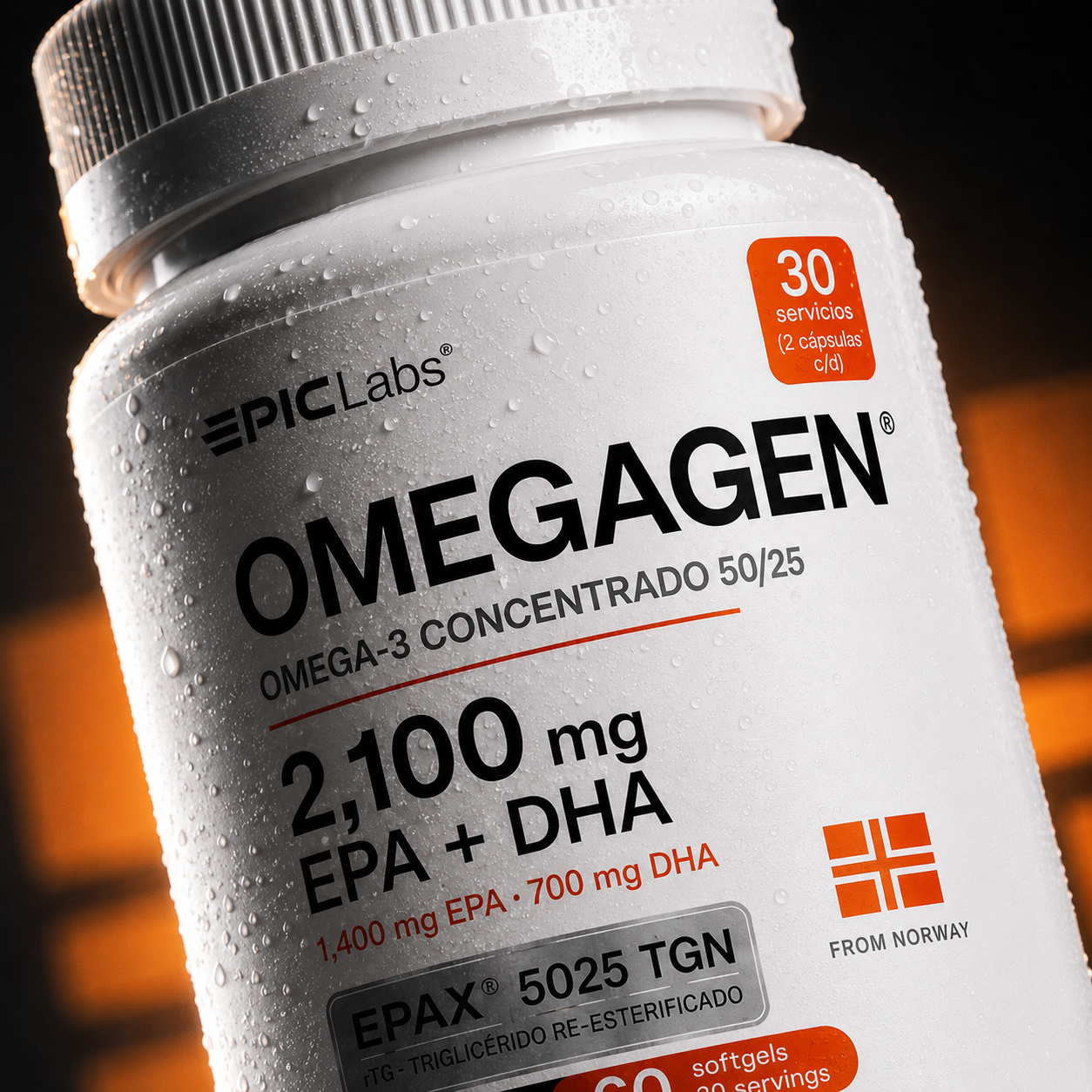 OMEGAGEN® Omega-3 Epax Concentrado 50/25 (Preventa) · 2,100 mg EPA + DHA