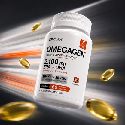 OMEGAGEN® Omega-3 Epax Concentrado 50/25 (Preventa) · 2,100 mg EPA + DHA