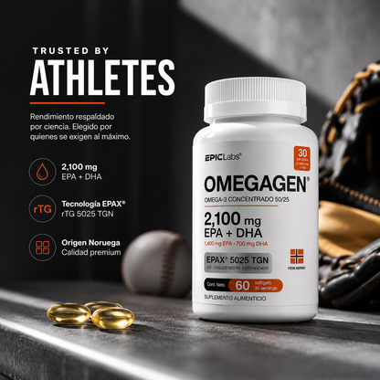 OMEGAGEN® Omega-3 Epax Concentrado 50/25 (Preventa) · 2,100 mg EPA + DHA