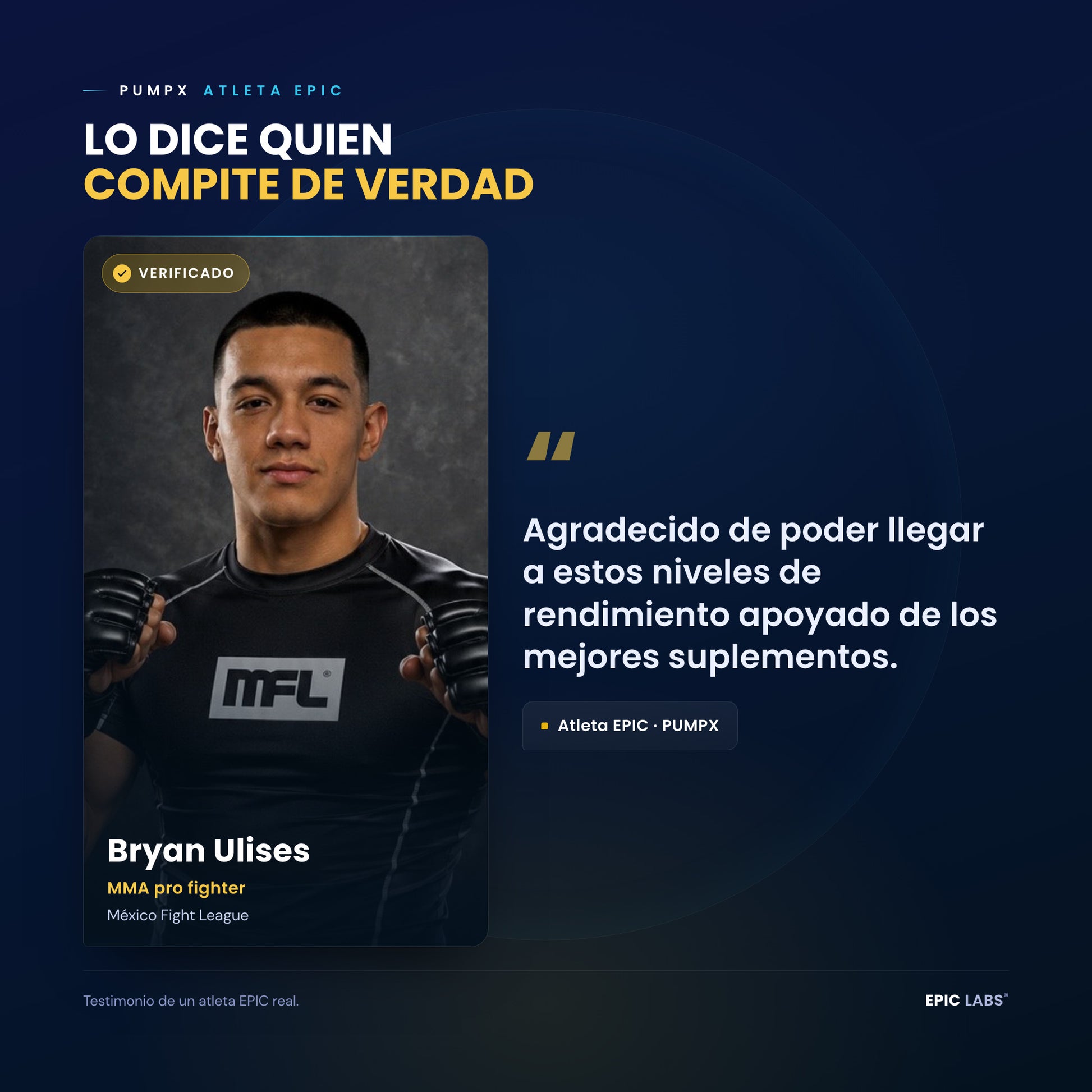 Respaldo real: Bryan Ulises, atleta EPIC, peleador de MMA en Mexico Fight League